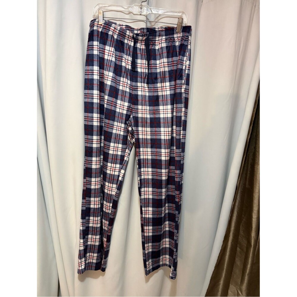 Polo by Ralph Lauren Navy White Red Plaid Fleece Joggers #2458